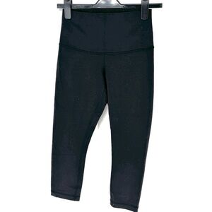 lululemon athletica Black Cropped High-Rise Leggings